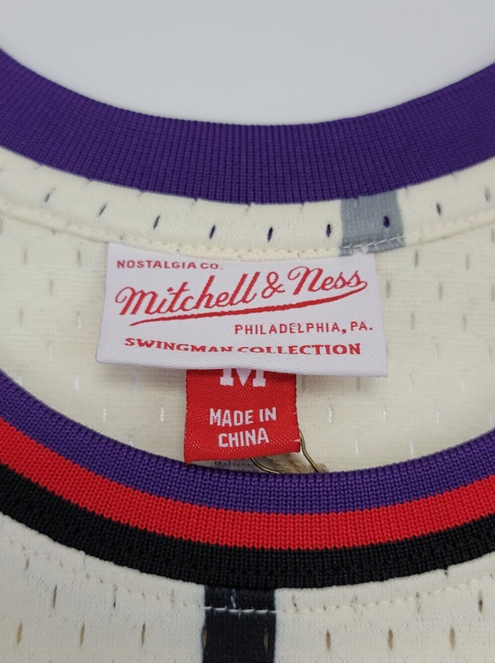 Vince Carter Raptors Mitchell & Ness Cream Chainstitched NBA Jersey Size M New - Picture 3 of 9